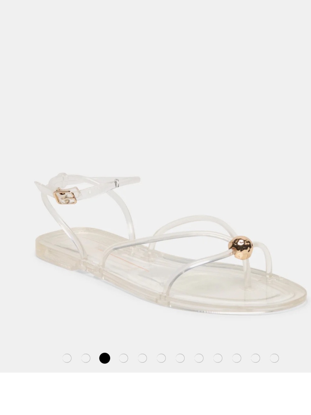 Dolce Vita Jelly Clear Ankle-Strap Sandal with Gold Accent
